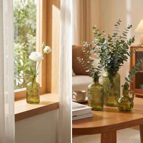 24PCS Mini Bud Vases As Wedding Centerpieces for Tables,Clear Bud Vases for Flowers,Small Flower Vases Suitable for Birthday Party,Anniversary,Wedding Reception,Baby Shower (Green, 24PCS) - Image 7