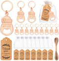 50Pcs Popping Bottle Openers Baby Shower Party Favors for Guests, Rose Gold Bottle Opener Return Gift and Souvenirs with Organza Bags Thank You Cards for Theme Decoration Supplies (Rose Gold) by KBDHYY
