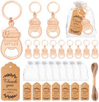 50Pcs Popping Bottle Openers Baby Shower Party Favors for Guests, Rose Gold Bottle Opener Return Gift and Souvenirs with Organza Bags Thank You Cards for Theme Decoration Supplies (Rose Gold) by KBDHYY