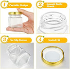 Nuogo 100 Set 1.5 oz Mini Hexagon Glass Honey Jars with Lids Bulk - Image 3