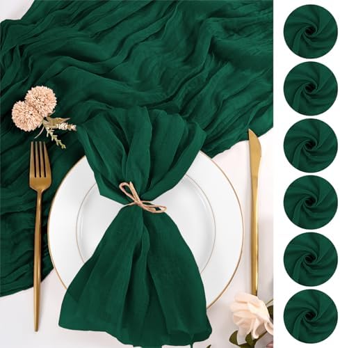 50 Pack Emerald Green Napkins 20x20Inch Cheesecloth Napkins by Lumaycens