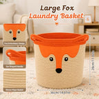 Cute Fox Basket for Nursery, Large Blanket Gift Basket,14"D×11"H - Image 3