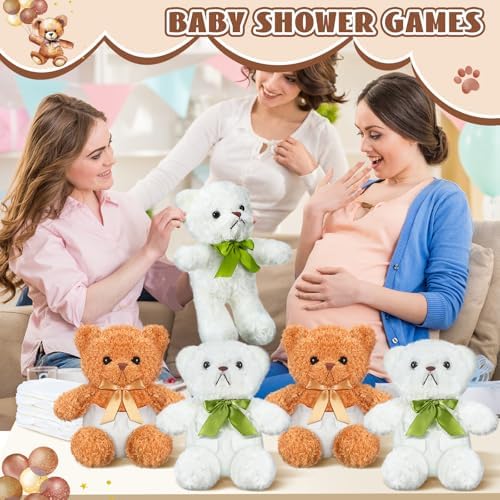 Seenelling 8 Sets Bear Diaper Changing Baby Shower Game Kit, Brown, White - Image 4