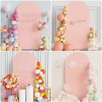 Arch Backdrop Stand and Cover Set, 6.6ft Arch Stand with Pale Pink Cover - Image 6