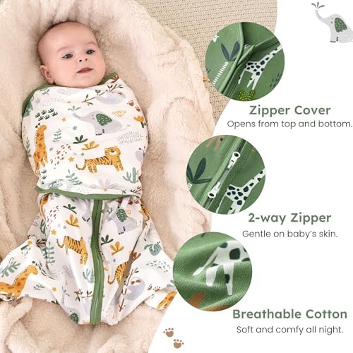 Baby Swaddle Sleep Sack 0-3 Months, Cotton Swaddles for Newborns - Image 3