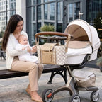 miss fong Checkered Stroller Caddy with Insulated Cup Holder Universal Stroller Organizer Bag Baby Storage Bag with Adjustable Strap, Fits for Baby Carriage like Uppababy, Baby Jogger, Umbrella - Image 6