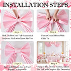 Large Pink Bow Birthday Decorations, 32'' x 71'' Big Bow Themed Backdrop Room Wall Decor Wedding Engagement Bachelorette Baby Shower Bridal Christmas Tree Decoration (Large) - Image 3