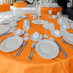 Fitable 6 Pack Orange Tablecloths 120 Inch Round for 48"-96" Tables - Image 2