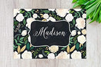 Andaz Press Custom Personalized Disposable Paper Placemats, 12 x 18 Inch, Set of 25, Custom White and Green Floral, Tableware, Dining, Table Setting for Wedding, Bridal Shower, Baby Shower, Holiday - Image 2