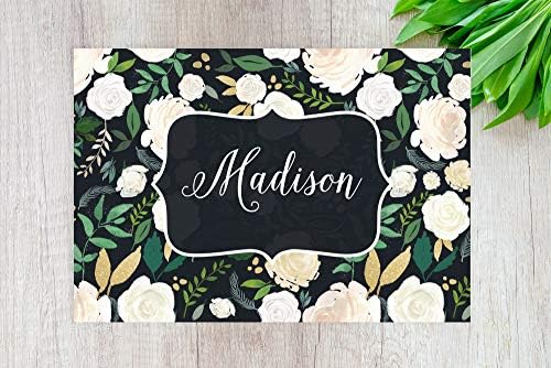 Andaz Press Custom Personalized Disposable Paper Placemats, 12 x 18 Inch, Set of 25, Custom White and Green Floral, Tableware, Dining, Table Setting for Wedding, Bridal Shower, Baby Shower, Holiday - Image 2