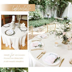 Showgeous 120 Inch Ivory Round Tablecloths, Polyester Table Covers - Image 3