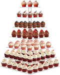 7 Tier Cupcake Stand, Square Acrylic Cupcake Tower for 160 Cupcakes by RLHDIS