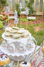 24 x Mini Cake Domes Alice in Wonderland Tea Party Decorations Set Whimsical Party Favors, Mad Hatter Macaron Table Props Kids Birthdays Bridal Showers Baby Shower Decor Bridgerton Wedding favour - Image 5