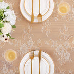 Ivory Lace Tablecloth Rectangular 60x120 Inch 2 Pieces Wedding Table Cloth - Image 4