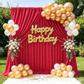 Red Backdrop Curtains 30ftx10ft Christmas Polyester Photo Drapes by SoarDream