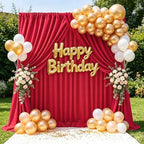 Red Backdrop Curtains 30ftx8ft Christmas Polyester Photo Drapes by SoarDream