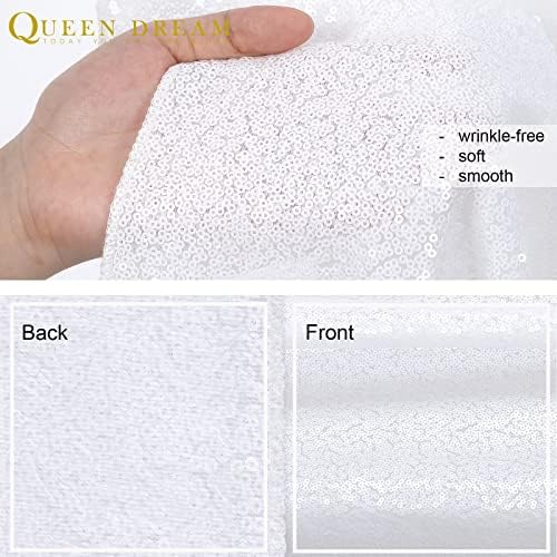 Sequin Backdrop Curtains 10ft x 10ft White Background Drapes - Image 5