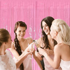20 Pack Backdrop Party Decorations Pink Tinsel Curtain Party Backdrop Foil Fringe Birthday Decorations Photo Booth Streamer Backdrop Pink Theme Bachelorette Graduation Party Decorations - Image 6