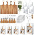 29 Pcs Baby Shower Prizes for Game Player 4 Sets Baby Shower Game Prizes Wedding Bridal Favors for Winners with Acacia Cheese Board Oak Knife and Fork Placements Artificial Eucalyptus Stems Tags Bags by Denylopro