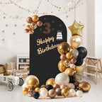 Arch Backdrop Stand and Cover Set, Metal Balloon Arch Backdrop 6.6ft, Gold Arched Stand Frame for Wedding, Parties,Birthday, Backdrop Decorations (Black,6.6ft) - Image 5