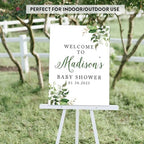 Andaz Press Large Custom Greenery Baby Sign, 16 x 20 Inches, Guestbook Alternative, Leaves Theme, Sprinkle Option - Image 6