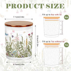 Whaline 12Pcs Wildflower Empty Candle Jar with Lid Floral Glass Container - Image 2