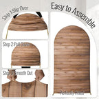 Wood Arch Backdrop Cover, 7.2FT x 4FT, for Birthday and Baby Shower Party - Image 5