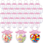 Nuenen 36 Pcs Baby Shower Favors, Mini Pacifier Candy Bottles 3.15", Pink by Nuenen