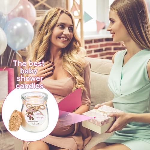Threlaco 20 Pcs Bear Baby Shower Favor Candle Glass Jar - Image 5