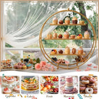 Shimeyao 1 Pcs Gold Cupcake Stand 22 Inch Tiered Dessert Stand Large Metal 3 Tier Serving Tray Round Gold Dessert Table Display for Wedding, Birthday Party, Catering Events - Image 5