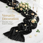 20 Pack Black 17 x 108 Inch Cheesecloth Table Runner - Boho Gauze Sheer Fabric for Wedding Baby Shower Party Home Decor - Image 5