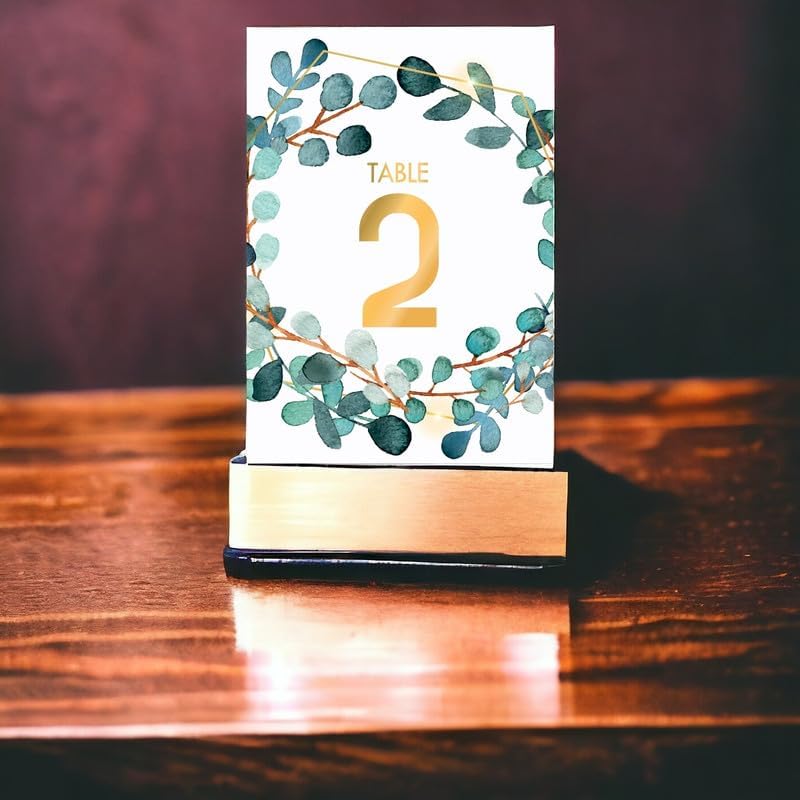 Eucalyptus Table Cards Number 1-50 Double Sided For Wedding Reception Event Party Baby Shower Birthday 4x6, AT-TABLE-CARD-838 - Image 2