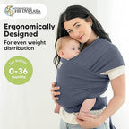 KeaBabies Baby Wrap Carrier, All in 1 Original Baby Carrier (Raven) - Image 2
