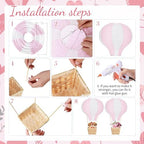 Meooeck 14 Sets Pink Hot Air Balloon Table Centerpieces Decor - Image 3