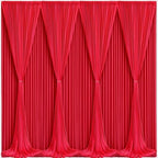 Red Backdrop Curtains 8 Panels-Wrinkle-Free Polyester Photography Drapes Party Photo Backgrounds for Wedding Christmas Photo Backdrops- 32 X10FT (Red) - Image 3
