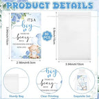 60 Sets Bear Baby Shower Shot Glasses We Can Bearly Wait Clear Acrylic Shot Glasses Boy Girl Theme Baby Shower Favors for Guests with Thank You Card Bag for Gender Reveal Souvenir (Blue) - Image 3
