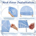 Mindsoft 2 Pcs Arch Backdrop Cover 6ft and 7.2ft Spandex Stand Cover for Baby Shower Birthday Wedding Bridal Shower Party Decorations (Light Blue,Seashell) - Image 5