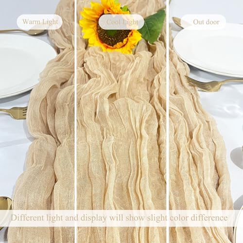 12Pack Beige Cheesecloth Table Runner 20x120inch Gauze Table Runners - Image 6