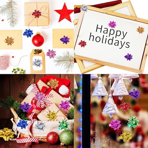 Pendant of Luck 110 Pcs Shiny Decorate Bows for Gift Wrapping, 1 in Mini Gift Wrap Bows for Christmas Decor, Hanukkah, Birthdays, Weddings, Bridal Showers, Baby Showers Occasion (Sparkly Color) - Image 7