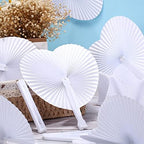 Unittype 150 Packs Heart Shaped Paper Fans for Wedding Guests,White - Image 4