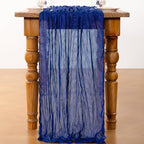 DeZerlor Royal Blue Cheesecloth Table Runners 6 Pack Summer Boho Runners - Image 4