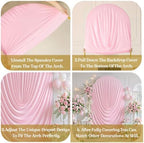 6.6FT Pink Arch Backdrop Cover Wedding Draped Arch Cover, Stretchy Spandex Balloon Backdrop Arch Stand Covers for Wedding Ceremony, Baby Shower, Photography Birthday Party Decorations - Image 4