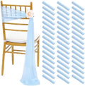 Fanqisi Light Blue Wedding Chair Sashes: 48 Pieces 8ft Long Chair Bow Designed Decorative - Baby Shower Aisle Party Decoration by Fanqisi