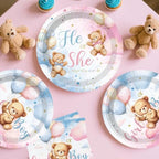 cocomigo 232pcs Bear Gender Reveal Decorations Complete Party Set 20 Guests - Image 5