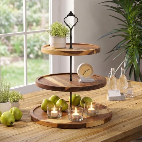 Willinglong 7 Pcs Wood Dessert Table Display Set for Wedding Baby Shower - Image 4