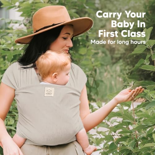 KeaBabies Baby Wrap Carrier, All in 1 Original Baby Carrier (Stone Gray) - Image 6
