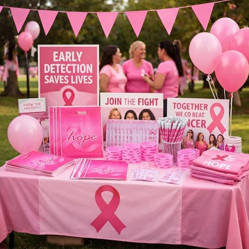 Resurhang 200 Pcs Breast Cancer Awareness Items Bulk, Pink Ribbon Gifts - Image 6