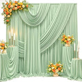 10FT x 15FT Wrinkle-Free Sage Green Backdrop Curtains for Wedding, 2 Panels Sage Green Fabric Photo Background Drapes for Wedding Reception, Birthday, Bridal & Baby Shower Decorations Photography by Besutolife