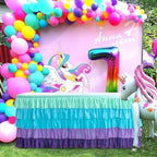 14ft Table Skirt Mermaid Tablecloth Purple Mermaid Table Skirt Rectangle Ruffle Baby Shower Gender Reveal Mermaid Birthday Party Decorations - Image 6