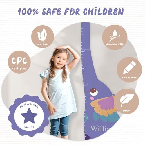 Personalized Toddler Height Wall Chart, Custom Name Wood Growth - Image 5